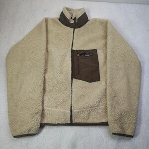 Patagonia Retro X Fleece Jacket‎ Mens XL Natural Mushroom Deep Pile 23055 F8